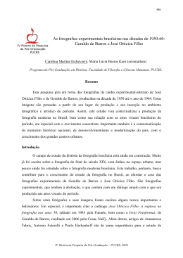 As fotografias experimentais brasileiras nas d&eacute;cadas de