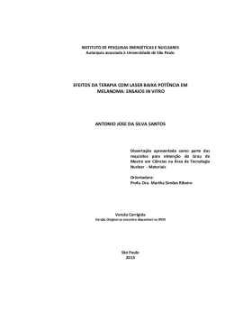 Efeitos da terapia com laser baixa pot&ecirc;ncia em melanoma: ensaios