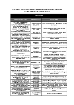 trabalhos aprovados para o iii seminário de pesquisa
