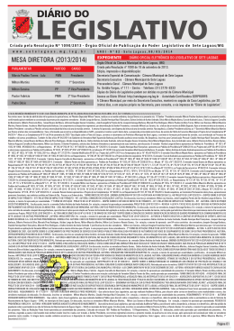 DI&Aacute;RIO DO LEGISLATIVO