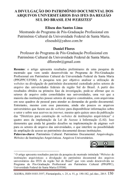 a divulga&ccedil;&atilde;o do patrim&ocirc;nio documental dos arquivos universit&aacute;rios
