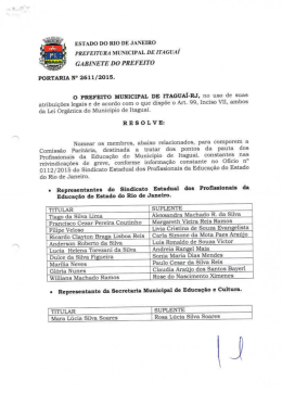 Portaria 2611/2015 - Membros da comissão Paritária
