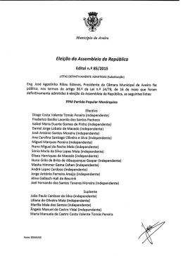 Elei&ccedil;&atilde;o da Assembleia da Rep&uacute;blica