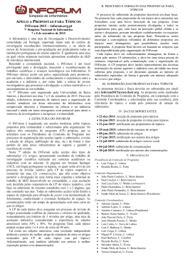 APELO A PROPOSTAS PARA T&Oacute;PICOS INForum 2015 &mdash;inforum.org.pt