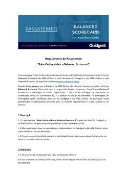 Sabe Online sobre o Balanced Scorecard