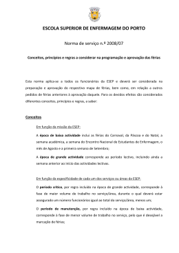 Programa&ccedil;&atilde;o e aprova&ccedil;&atilde;o das f&eacute;rias