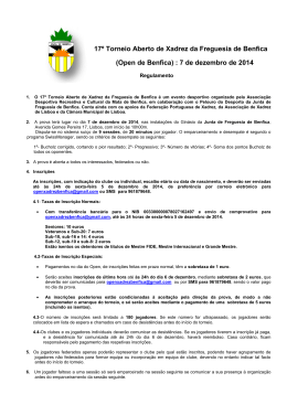 17&ordm; Torneio Aberto de Xadrez da Freguesia de Benfica (Open