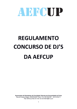 REGULAMENTO CONCURSO DE DJ`S DA AEFCUP