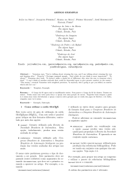 ARTIGO EXEMPLO Jo&tilde;ao da Silva , Joaquim Pereira , Maria da