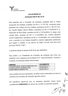 Ata de Sessão de Licitação - Edital 001/2014 - TP