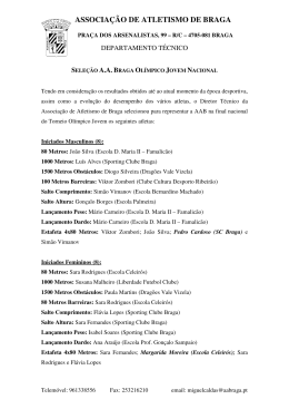 seleção a.a. braga olímpico jovem nacional