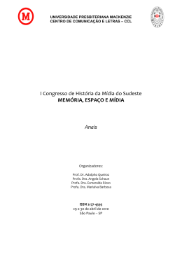 I Congresso de História da Mídia do Sudeste