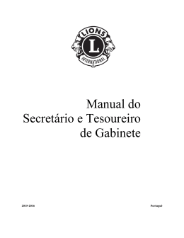 Manual do Secretário e Tesoureiro de Gabinete
