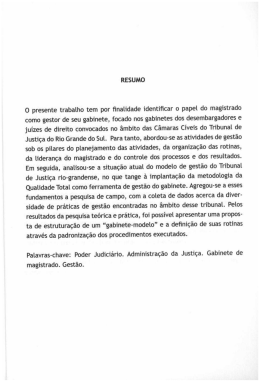 RESUMO O presente trabalho tem por ﬁnalidade identiﬁcar o papel
