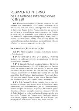 REGIMENTO INTERNO de Os Gideões Internacionais no Brasil
