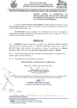 NOMEACAO DE ALEX DA SILVA E SILVA SEMSA