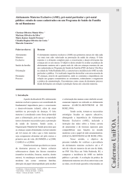 Aleitamento Materno Exclusivo (AME), pr&eacute;