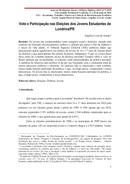Voto e participa&ccedil;&atilde;o nas elei&ccedil;&otilde;es dos jovens estudantes de Londrina