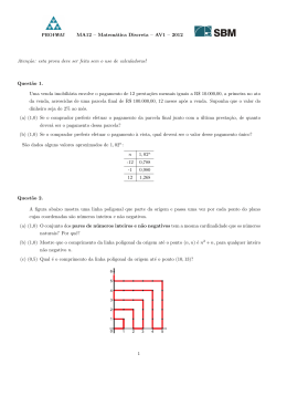 MA12 – Matemática Discreta – AV1 – 2012 Atenç˜ao: esta prova