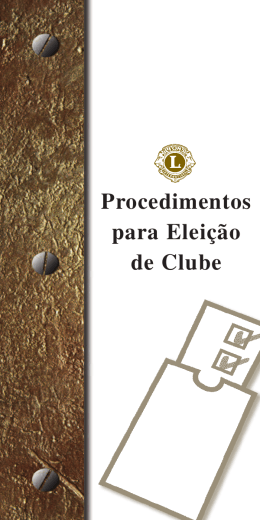 Diretrizes para elei&ccedil;&otilde;es de clube