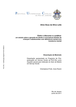 Aline Deus da Silva Leite Entre o discurso e a pr&aacute;tica: