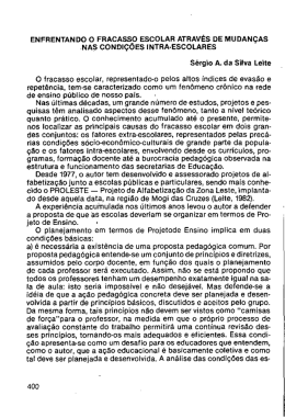 Enfrentando o fracasso escolar atrav&eacute;s de mudan&ccedil;as nas condi&ccedil;&otilde;es
