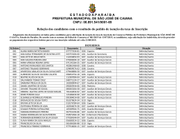 E S T A D O D A P A R A &Iacute; B A PREFEITURA MUNICIPAL DE S&Atilde;O