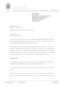 Of&iacute;cio remetido ao Presidente da Comiss&atilde;o com conhecimento aos