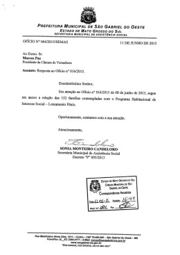 PREFEITURA MUNICIPAL E SÃo GABRIEL Do OEsTE