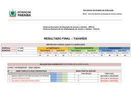 RESULTADO FINAL &ndash; TAVARES