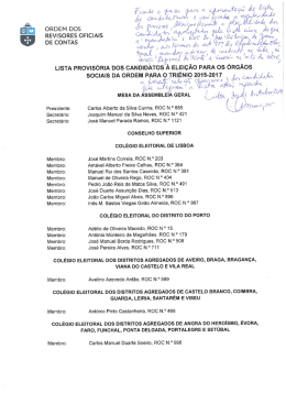 .&agrave; ORDEM DOS gm REVISORES OFICIAIS DE CONTAS