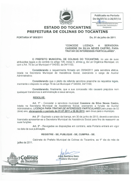 Publicado no Período - Prefeitura Colinas do Tocantins