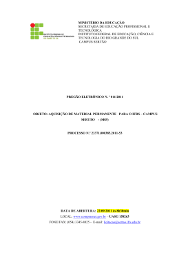 Preg&atilde;o eletr&ocirc;nico n&deg; 011/2011