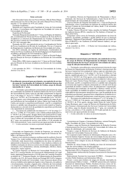 Despacho n.&ordm; 12071/2014 - Universidade de Lisboa