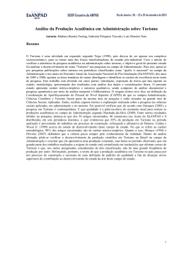 An&aacute;lise da Produ&ccedil;&atilde;o Acad&ecirc;mica em Administra&ccedil;&atilde;o sobre