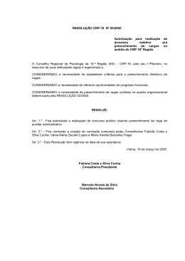 Resolução CRP-16 nº 005/2005 – Autoriza concurso público