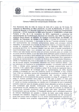 Ata da reunião - Ministério do Meio Ambiente