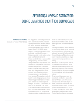 SEGURAN&Ccedil;A VERSUS ESTRAT&Eacute;GIA: SOBRE UM ARTIGO