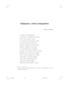 Shakespeare, o eterno contemporâneo