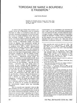 TORCIDAS DE NARIZ A BOURDIEU E PASSERON *