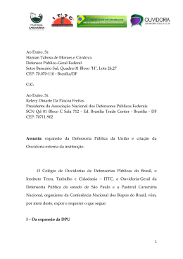 íntegra do ofício encaminhado à dpu