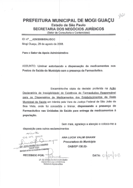 Liminar autorizando a dispensa&ccedil;&atilde;o de medicamentos