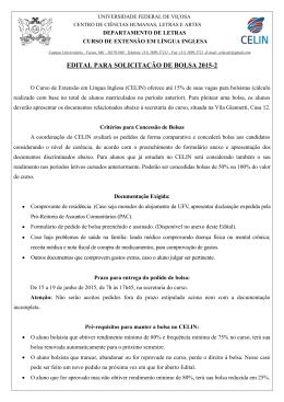 EDITAL PARA SOLICITAÇÃO DE BOLSA 2015-2