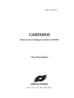 Dossiê Humanidades - Revista Caminhos (UNIDAVI)