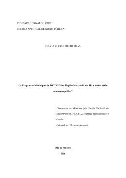 FUNDA&Ccedil;&Atilde;O OSWALDO CRUZ ESCOLA NACIONAL DE SA&Uacute;DE