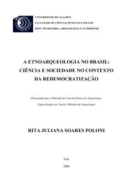 A Etnoarqueologia no Brasil - In&iacute;cio