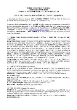 3&ordf; VARA DO TRABALHO DE BAURU