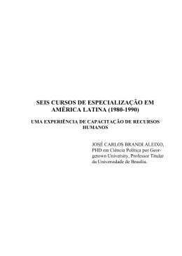 Seis Cursos de Especializa&ccedil;&atilde;o em Am&eacute;rica Latina