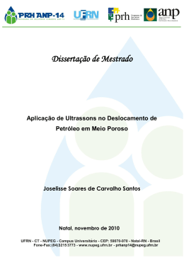 Aplica&ccedil;&atilde;o de Ultrassons no Deslocamento de - NUPEG