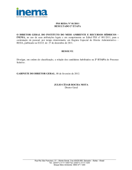 PSS REDA N&ordm; 01/2011 RESULTADO 2&ordf; ETAPA O DIRETOR